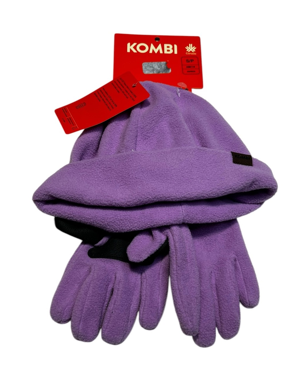 Kombi Kids 7-8Y Lavender Fleece Hat and Glove Set